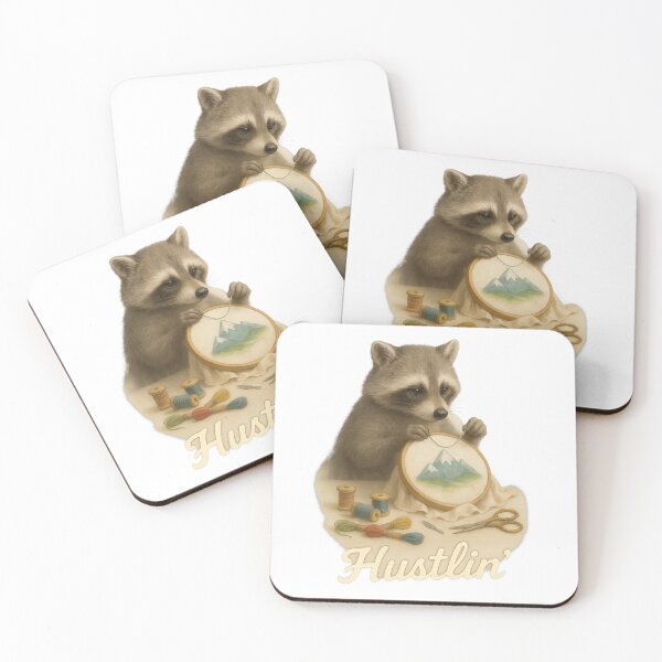 Item preview, Raccoon Embroidery Hustlin' designed and sold by thehaywirehoney.
