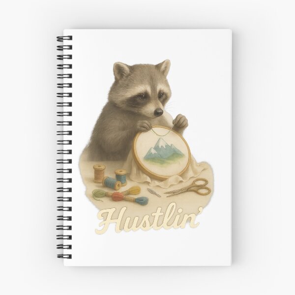 Item preview, Raccoon Embroidery Hustlin' designed and sold by thehaywirehoney.