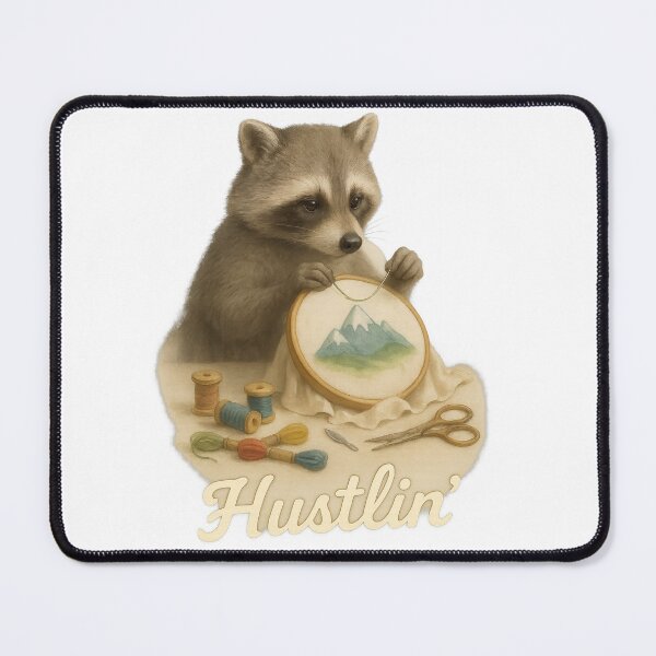 Item preview, Raccoon Embroidery Hustlin' designed and sold by thehaywirehoney.