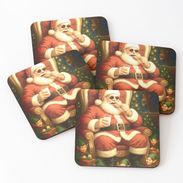 Item preview, santa and cookies and elves designed and sold by tileartwork.