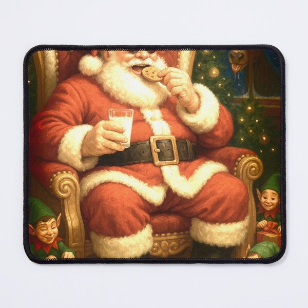 Item preview, santa and cookies and elves designed and sold by tileartwork.