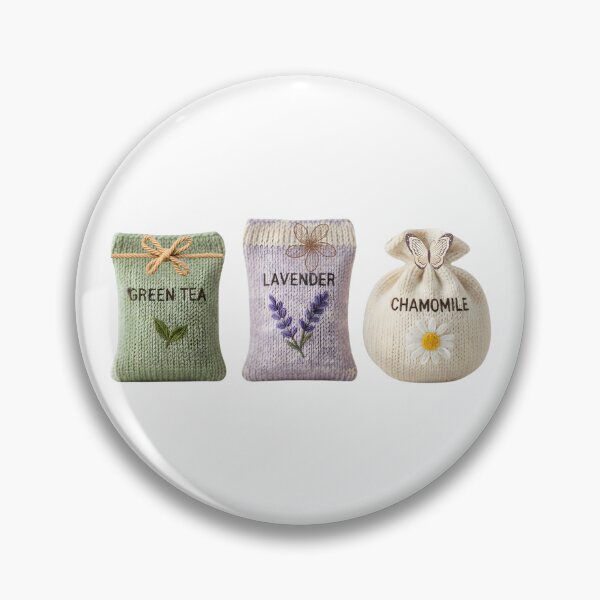 Item preview, Knitted Herb Seed Packets Trio: Cozy Green Tea, Lavender, and Chamomile Pastel Art designed and sold by VibranPalette.