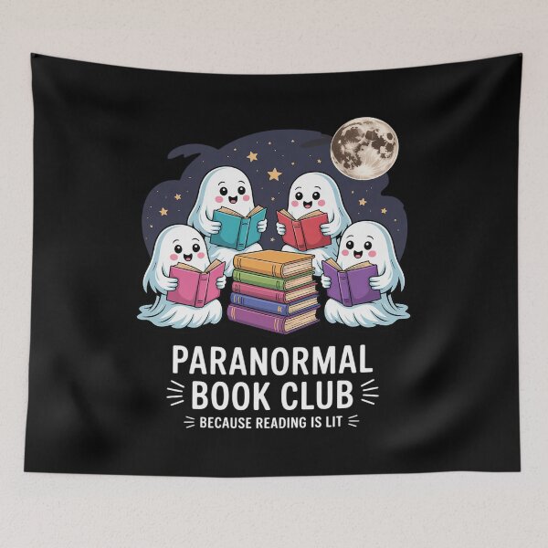 Item preview, Paranormal Book Club A Ghost Reading Halloween Books designed and sold by FluoroWave.