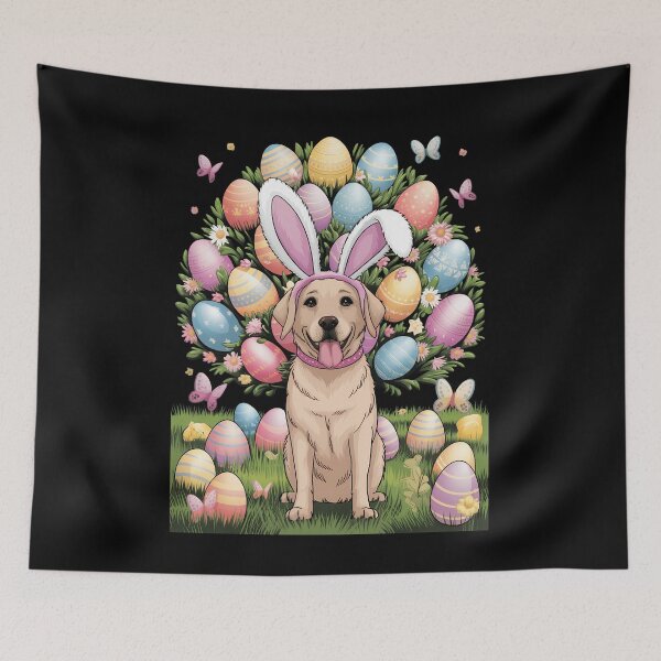 Item preview, Cute Bunny Labrador Retriever Easter Eggs Tree Easter designed and sold by AsteriskDatBArt.