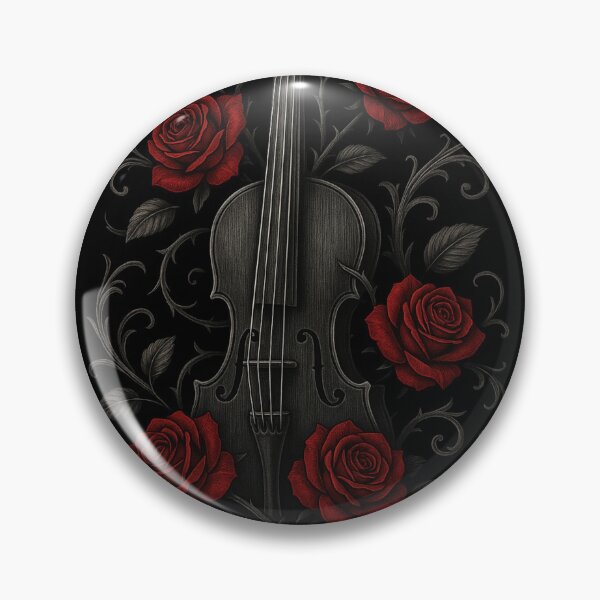 Item preview, Gothic Violin Art – Dark Floral Violin Illustration – Red Roses Music Aesthetic Design designed and sold by Mouraludia.
