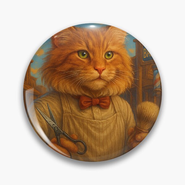 Aperçu de l'œuvre Le Barbier Chat Orange créée et vendue par Fort Galaxy.