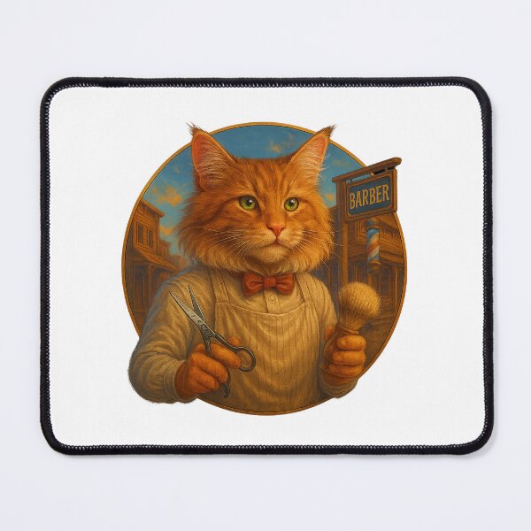 Item preview, The Orange Cat Barber designed and sold by Fort Galaxy.
