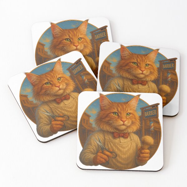 Item preview, The Orange Cat Barber designed and sold by Fort Galaxy.