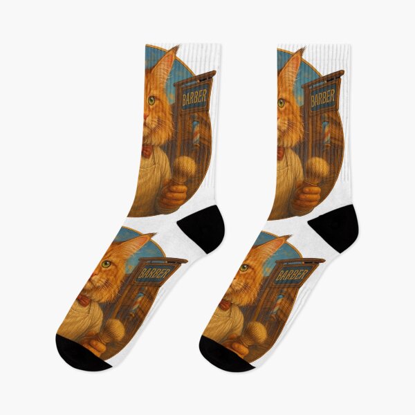 Item preview, The Orange Cat Barber designed and sold by Fort Galaxy.