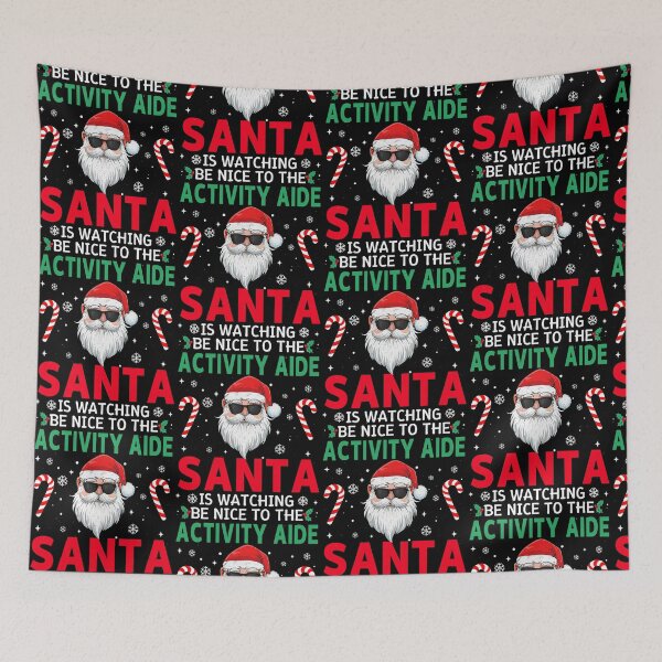 Item preview, Be Nice To The Activity Aide Santa Is Watching Christmas Pajamas designed and sold by pansak.