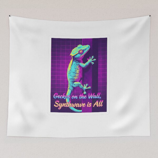Item preview, Geckos on the Wall, Synthwave is All designed and sold by HelixPedia.
