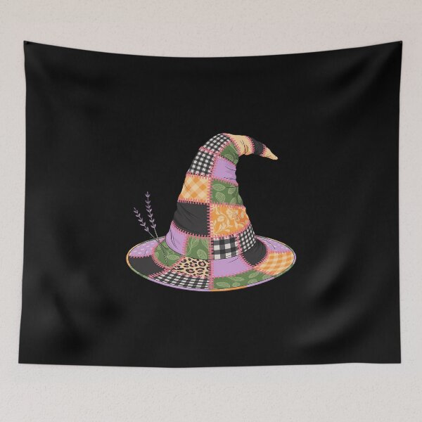 Item preview, Patchwork Witch Hat Halloween Quilt designed and sold by skanderio.