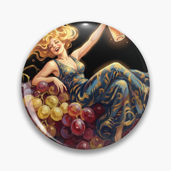 Item preview, Viva La Roma Vintage Wine Poster – Retro Italian Art Print of Woman with Grapes & Sparkling Bottle designed and sold by AbstractAuraArt.