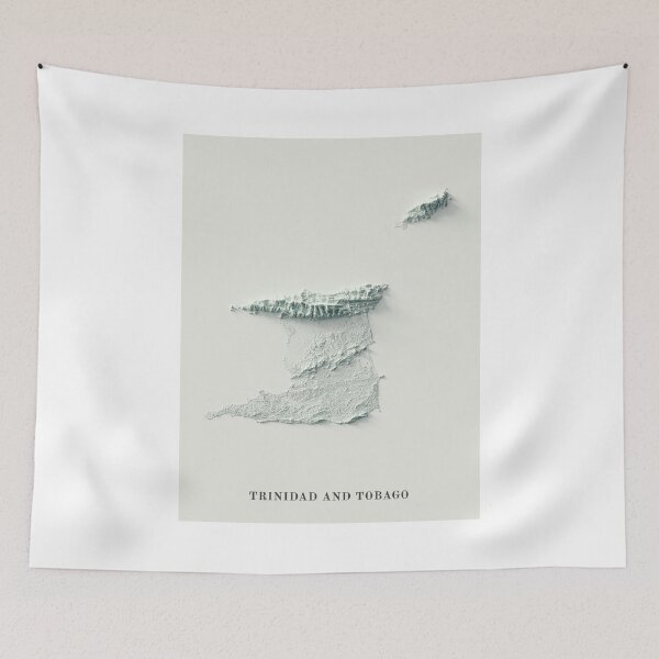 Item preview, Trinidad and Tobago Shaded Relief 3D Map digitally-rendered designed and sold by ThinkAboutMaps.