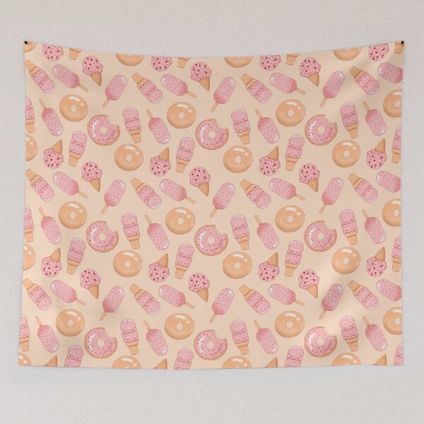 Item preview,  Donuts And Ice Cream Yellow Pattern designed and sold by CandyAppleCats.