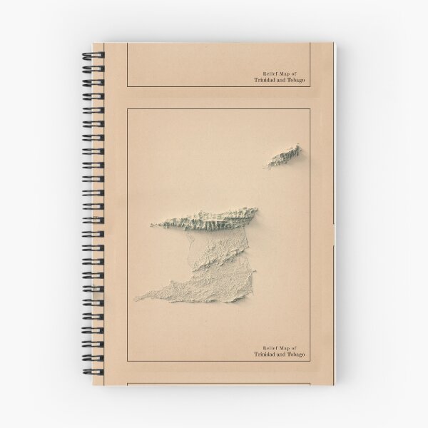 Item preview, Trinidad and Tobago Shaded Relief 3D Map digitally-rendered designed and sold by ThinkAboutMaps.