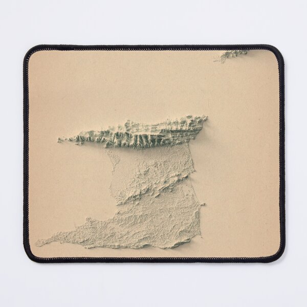 Item preview, Trinidad and Tobago Shaded Relief 3D Map digitally-rendered designed and sold by ThinkAboutMaps.