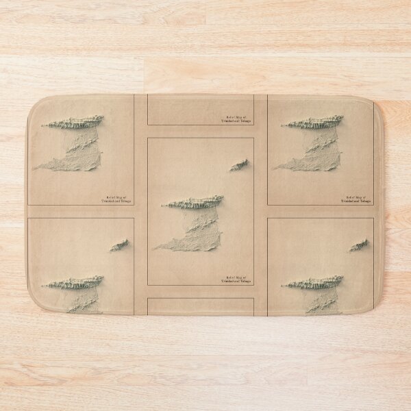 Item preview, Trinidad and Tobago Shaded Relief 3D Map digitally-rendered designed and sold by ThinkAboutMaps.