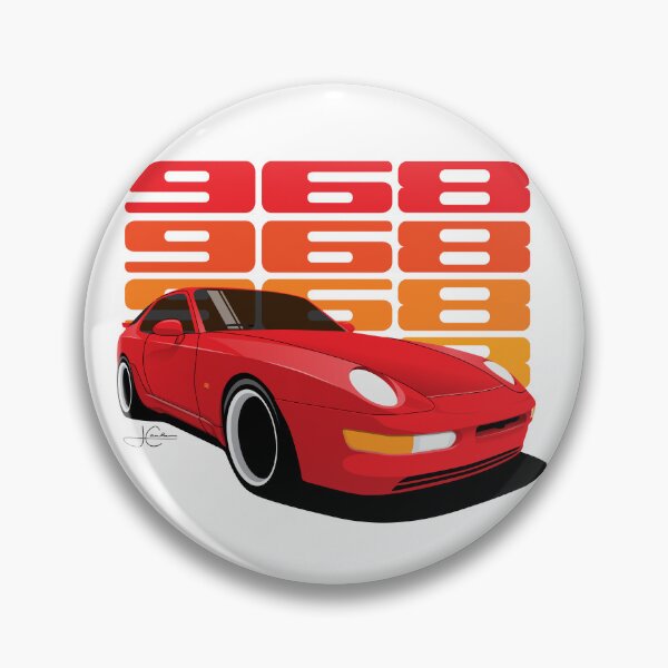 Artikelvorschau, Illustration eines roten 968 Turbo Retro Essential entworfen und verkauft von blackdogshop.