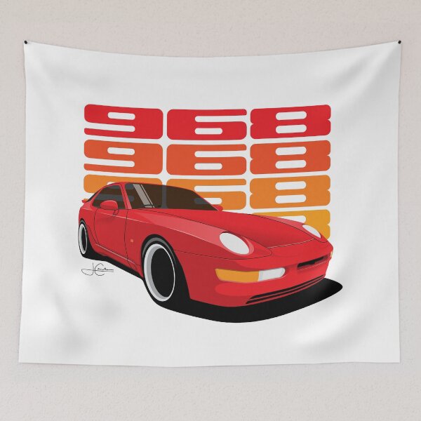 Item preview, Red 968 turbo Retro essential Illustration designed and sold by blackdogshop.