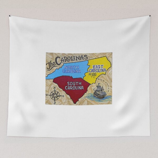 Item preview, Map of the Carolinas  designed and sold by SaltyPirate07.