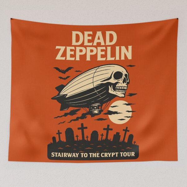 Item preview, Dead Zepelin Over Graveyard – Horror Rock Parody Poster designed and sold by VoglR.
