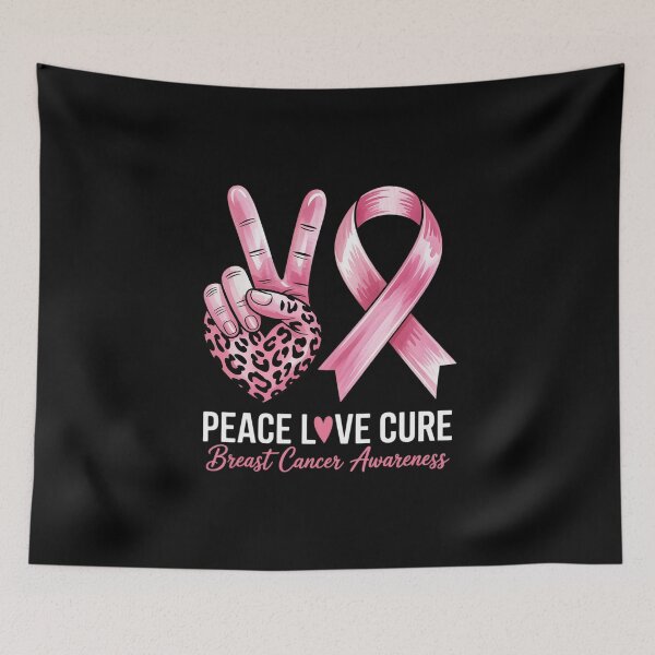 Item preview, Peace Love Cure Leopard Heart Breast Cancer Support designed and sold by skanderio.