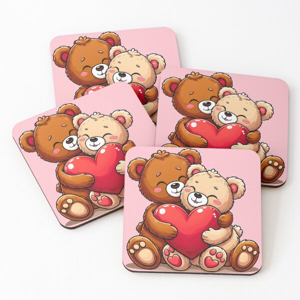 Item preview, Valentine Teddy Bears Holding Red Heart Cartoon designed and sold by oynipshop.