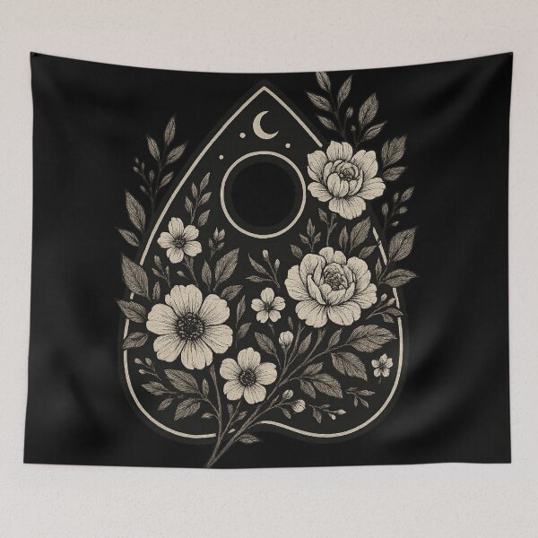 Item preview, Gothic Planchette Art – Floral Ouija Planchette Illustration – Witchy Botanical Aesthetic Design designed and sold by Mouraludia.