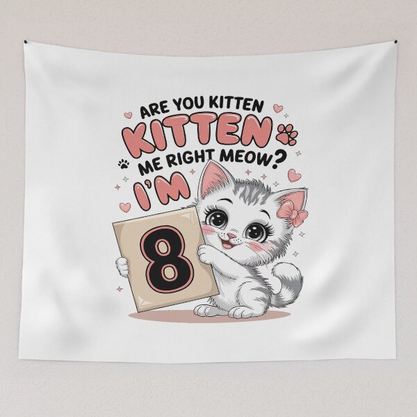 Item preview, 8th Birthday For Girls 8yr 8 Year Old Cat  Cat Bday designed and sold by SIGORDESIGN.
