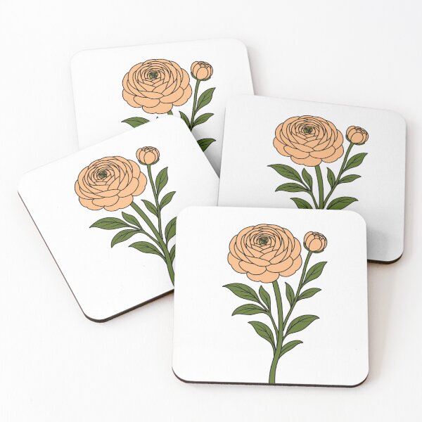 Item preview, Ranunculus Flower Illustration – Elegant Botanical Art designed and sold by SunCraftStudio.