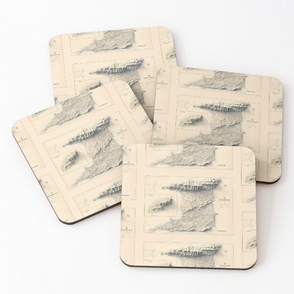 Item preview, 1921 Trinidad and Tobago Shaded Relief Map 3D digitally rendered designed and sold by ThinkAboutMaps.