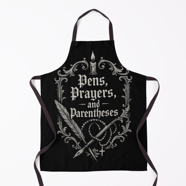 Item preview, Gothic Writer Quote Art – “Pens, Prayers, and Parentheses” Design – Dark Academia Aesthetic Illustration designed and sold by Mouraludia.