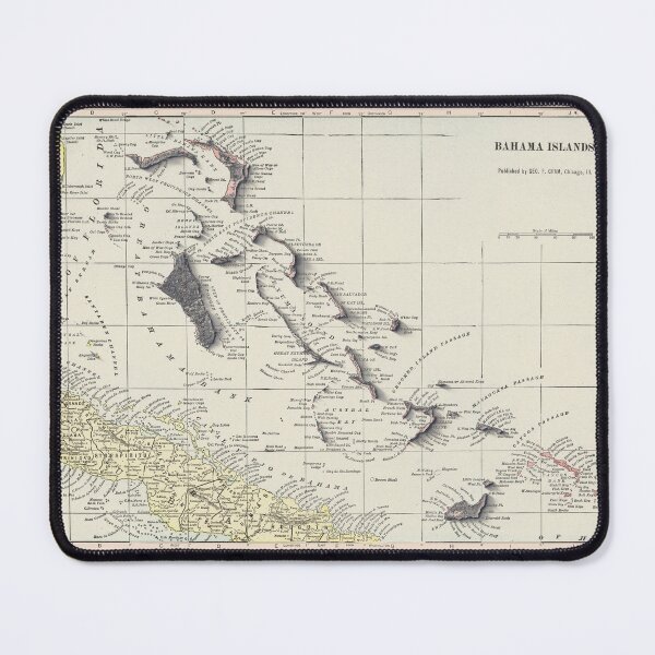Item preview, 1901 Bahamas Shaded Relief Map 3D digitally rendered designed and sold by ThinkAboutMaps.