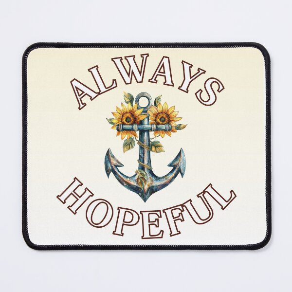 Item preview, Always Hopeful Sunflower Anchor – Rustic Floral Nautical Art designed and sold by HopefulAddie.