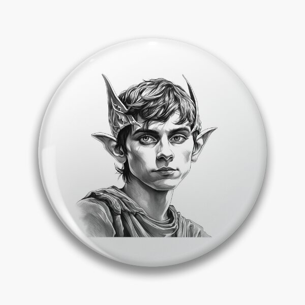 Item preview, Elven Warrior Portrait – Black and White Fantasy Elf Art designed and sold by inkoutninja.
