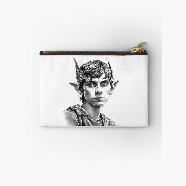 Item preview, Elven Warrior Portrait – Black and White Fantasy Elf Art designed and sold by inkoutninja.