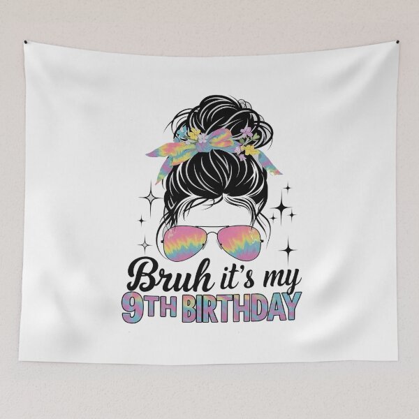 Item preview, Bruh It's My 9th Birthday 9 Year Old 9th Birthday For Girl designed and sold by SIGORDESIGN.