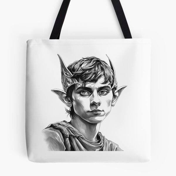 Item preview, Elven Warrior Portrait – Black and White Fantasy Elf Art designed and sold by inkoutninja.