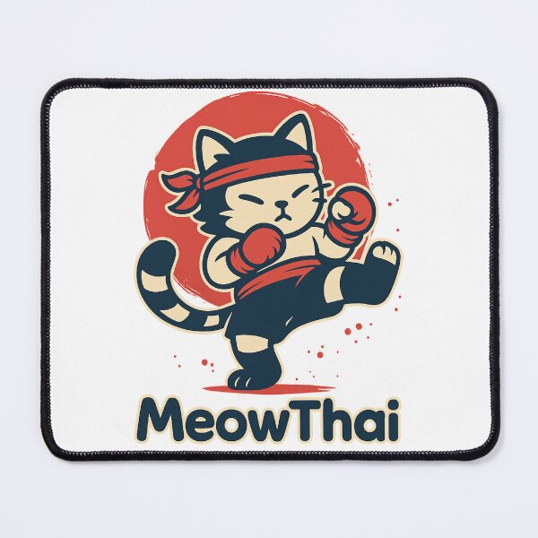 Item preview, A chibi cat doing Muay Thai designed and sold by Doodlehub.