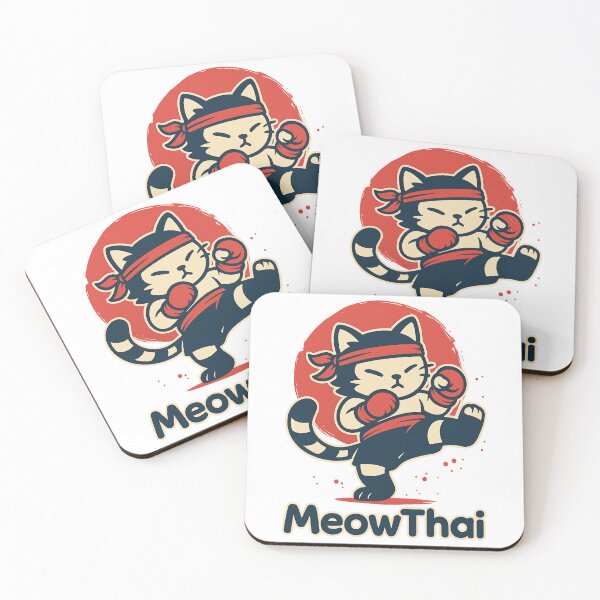 Item preview, A chibi cat doing Muay Thai designed and sold by Doodlehub.