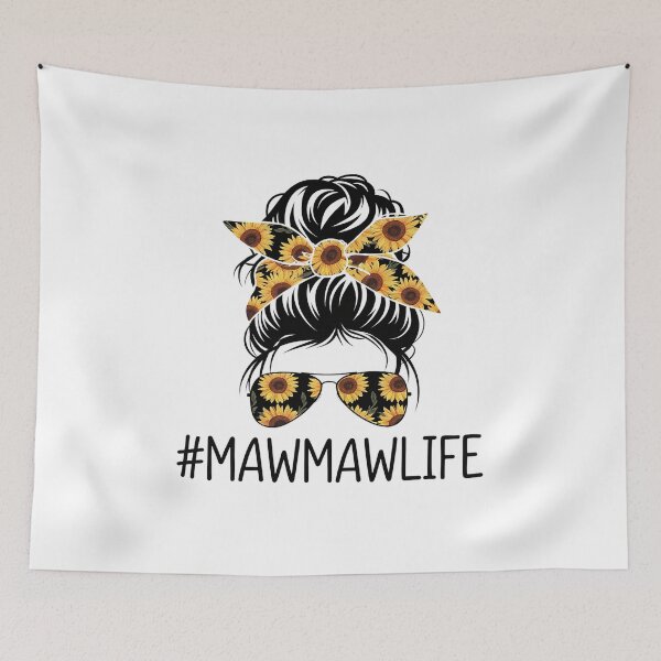 Item preview, Classy Mawmaw Life with Sunflower Messy Bun Mother's Day designed and sold by SIGORDESIGN.