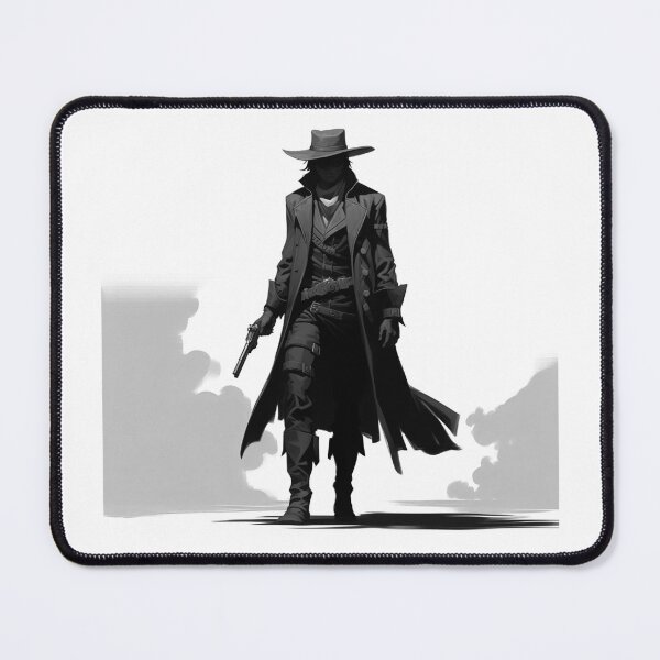 Item preview, Pistolero solitario – Arte de forajidos del Oeste en blanco y negro designed and sold by inkoutninja.