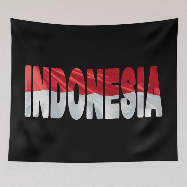 Item preview, INDONESIA - Flag Flying in Wind cut to Letters Souvenir Sticker Shirt designed and sold by Adam Gormley.