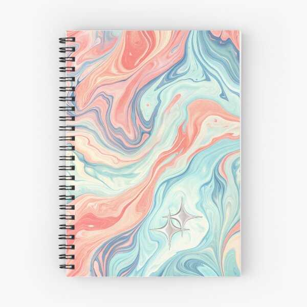 Item preview, Abstract Pink Orange Blue with Twin Silver Stars designed and sold by NoisyNosyNancy.