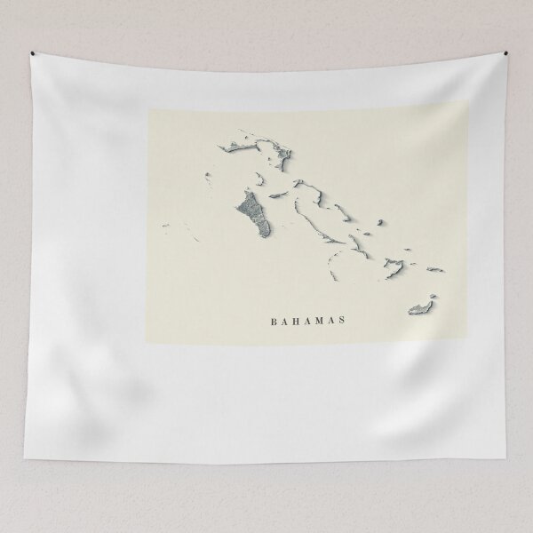 Item preview, Bahamas Shaded Relief Map 3D digitally rendered designed and sold by ThinkAboutMaps.