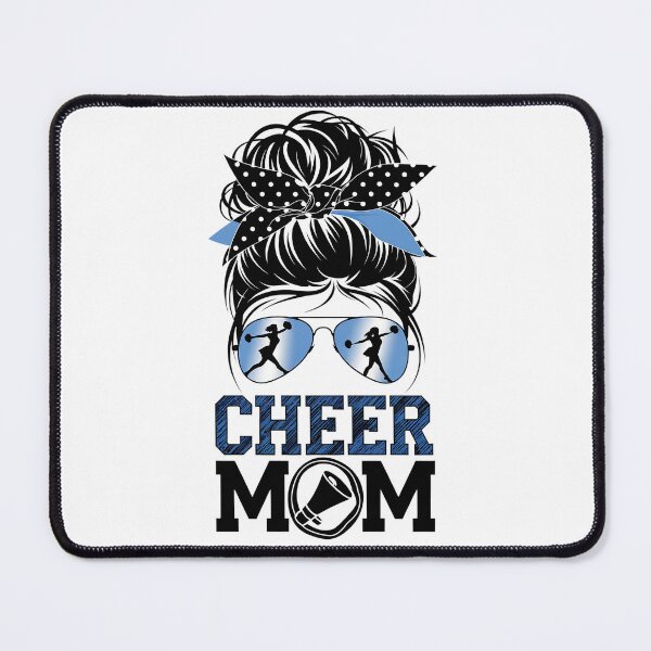 Item preview, Cute Cheer Mom For Women Cheerleader Mom Blue Messy Bun designed and sold by SIGORDESIGN.