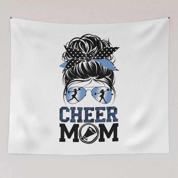 Item preview, Cute Cheer Mom For Women Cheerleader Mom Blue Messy Bun designed and sold by SIGORDESIGN.