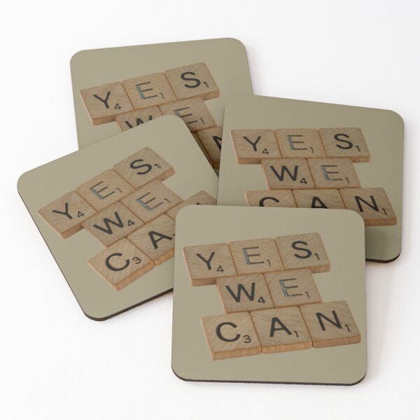 Item preview, Yes We Can — Wooden Scrabble Tiles Motivational Typography designed and sold by Afridi Art House.