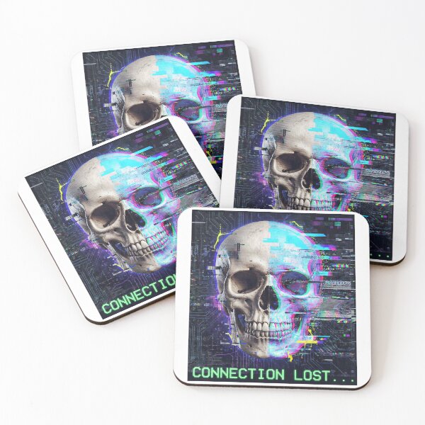 Item preview, Connection Lost: Glitch Art Skull - Cyberpunk Streetwear designed and sold by NextLevelThread.